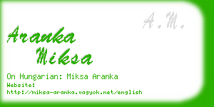 aranka miksa business card